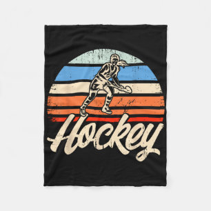 Field Hockey Vintage Retro Hockey Fleece Blanket