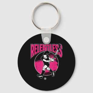 Field Hockey Watercolor Relentless Key Ring