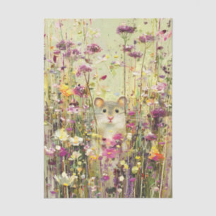 Field Mouse in Wildflower Meadow EE6R Decoupage Tissue Paper