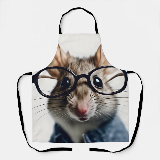 Field mouse Wearing Glasses Apron (Front)