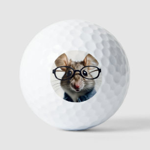 Field mouse Wearing Glasses Golf Balls