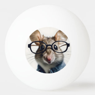 Field mouse Wearing Glasses Ping Pong Ball