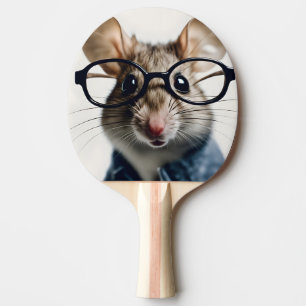 Field mouse Wearing Glasses Ping Pong Paddle