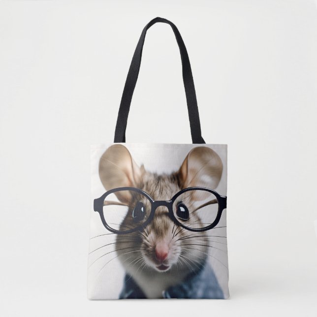 Field mouse Wearing Glasses Tote Bag (Front)