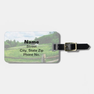 Field Near Weathered Barn Luggage Tag