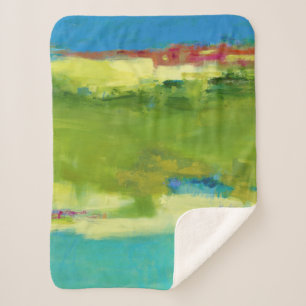 Field Notes - Abstract Green Art Sherpa Blanket