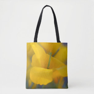 Field of blooming poppies tote bag