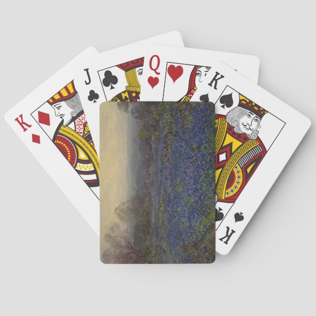Field of Bluebonnet Flowers (Rural Landscape) Playing Cards (Back)