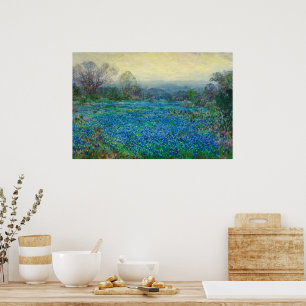Field of Bluebonnets by Julian Onderdon Poster