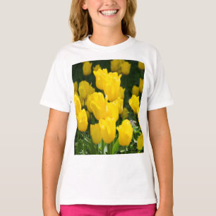 Field of bright yellow tulips T-Shirt