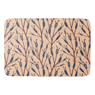 Field of Cat Tails against a Peach Background Bath Mat