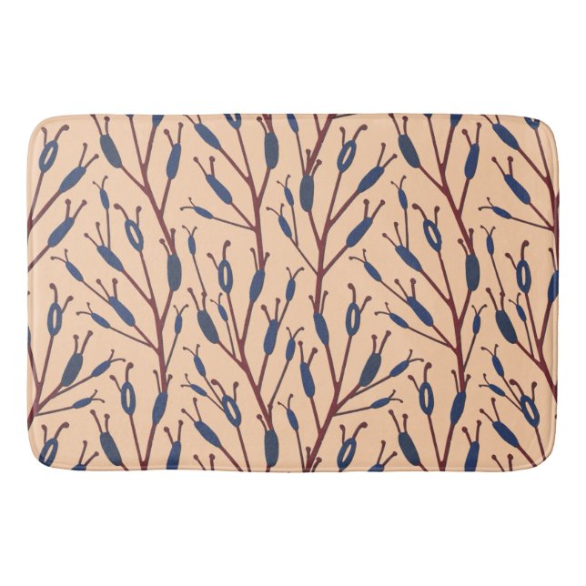 Field of Cat Tails against a Peach Background Bath Mat (Front)