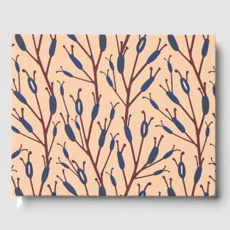 Field of Cat Tails against a Peach Background Guest Book