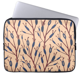 Field of Cat Tails against a Peach Background Laptop Sleeve