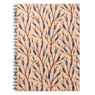 Field of Cat Tails against a Peach Background Notebook