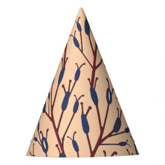 Field of Cat Tails against a Peach Background Party Hat
