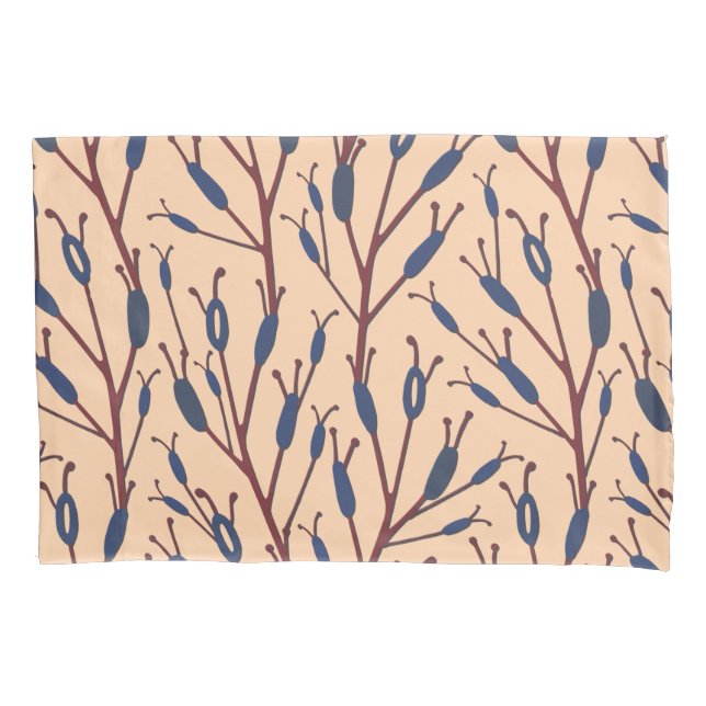 Field of Cat Tails against a Peach Background Pillowcase (Front)