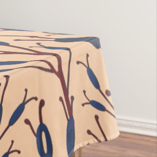 Field of Cat Tails against a Peach Background Tablecloth