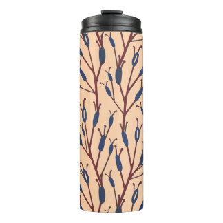 Field of Cat Tails against a Peach Background Thermal Tumbler