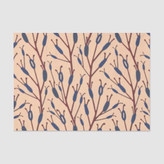 Field of Cat Tails against a Peach Background Tissue Paper