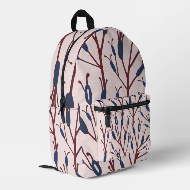 Field of Cat Tails against a Pinkish Field  Printed Backpack (Back Corner Left)