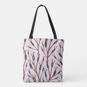 Field of Cat Tails against a Pinkish Field Tote Bag