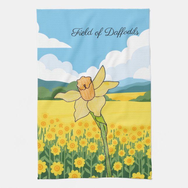 Field of Daffodils Tea Towel (Vertical)