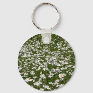 Field of Daisies Alaskan Wildflowers Key Ring