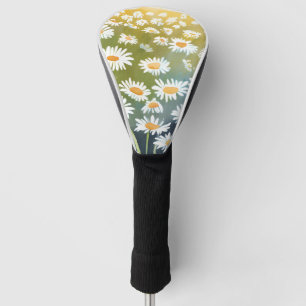 Field of Daisies   Flower Meadow Floral Painting  Golf Head Cover