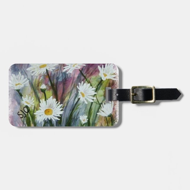 FIELD OF DAISIES PERSONALIZED LUGGAGE TAG (Front Horizontal)