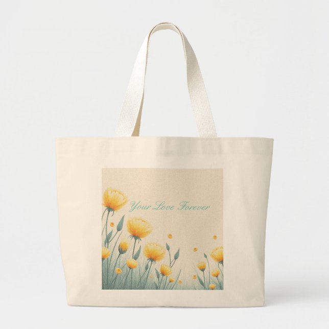 Field of Endless Love Large Tote Bag (Front)