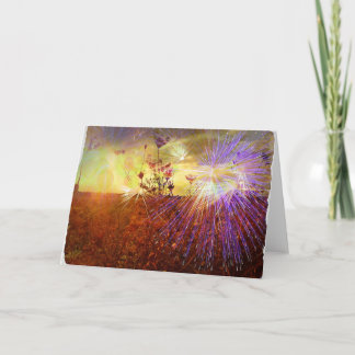 Field of Fireworks - Blank Greeting Card