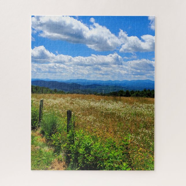 Field of Flowers and Mountains Jigsaw Puzzle (Vertical)