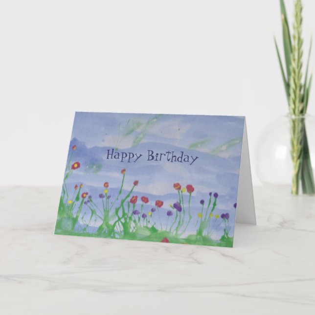 FIELD OF FLOWERS-Birthday Card (Front)