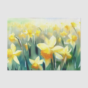 Field of Flowers-Daffodil (A) Watercolor  Tissue Paper