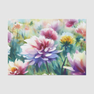 Field of Flowers-Dahlia (A) Watercolor  Tissue Paper