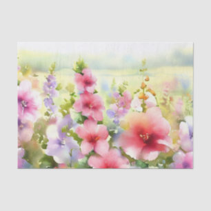 Field of Flowers-Hollyhock (D) Watercolor  Tissue Paper