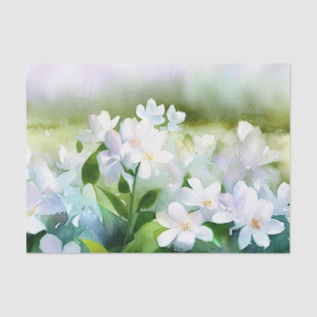 Field of Flowers-Jasmine (D) Watercolor  Tissue Paper (Front)