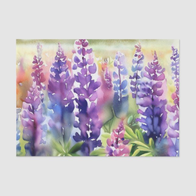 Field of Flowers-Lupine (B) Watercolor  Tissue Paper (Front)