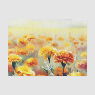 Field of Flowers-Marigold (D) Watercolor  Tissue Paper
