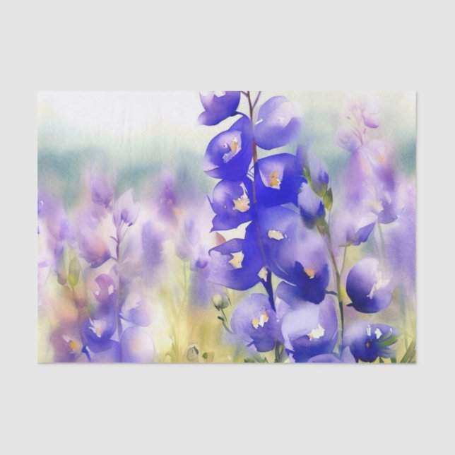 Field of Flowers-Monkshood (B) Watercolor  Tissue Paper (Front)