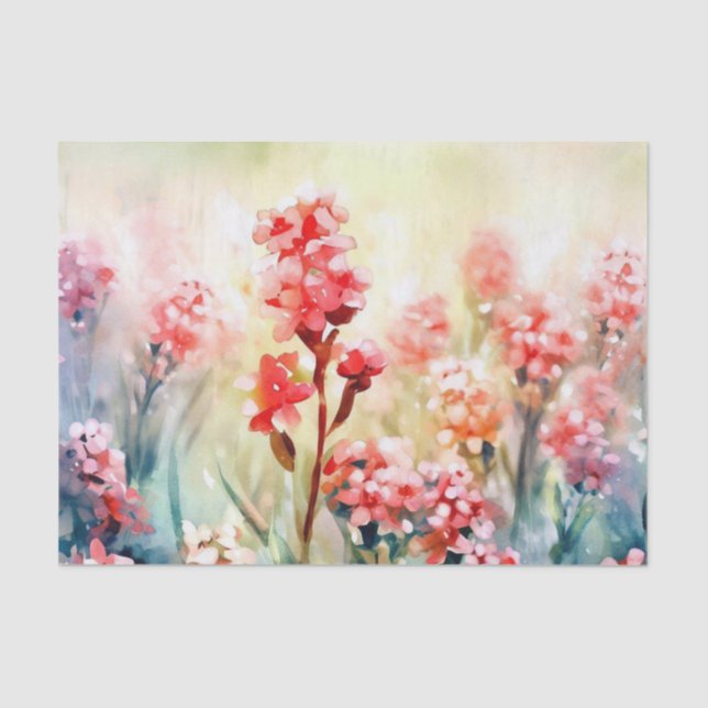 Field of Flowers-Waxflower (A) Watercolor  Tissue Paper (Front)