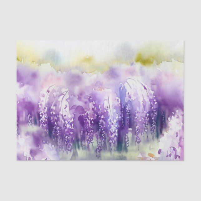 Field of Flowers-Wisteria (A) Watercolor  Tissue Paper (Front)