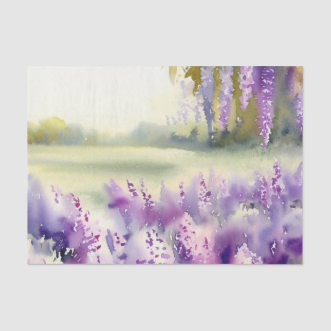 Field of Flowers-Wisteria (B) Watercolor  Tissue Paper (Front)
