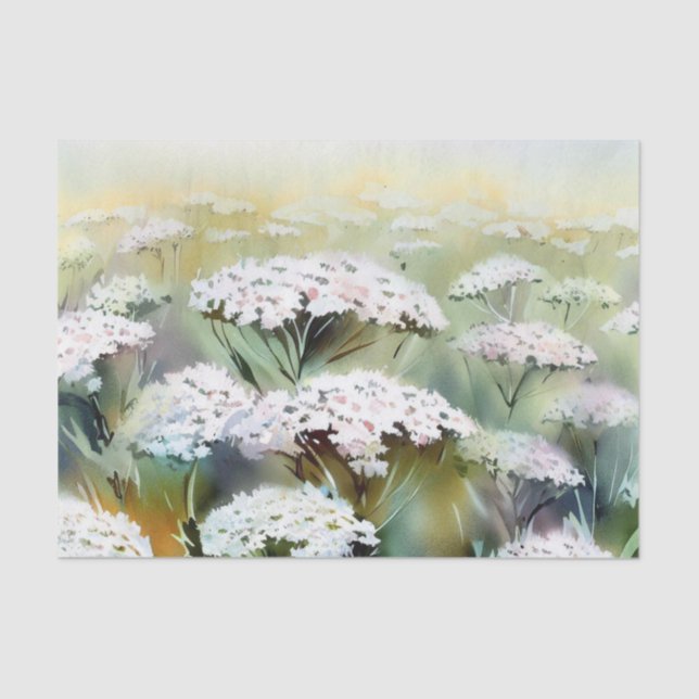 Field of Flowers-Yarrow (B) Watercolor  Tissue Paper (Front)