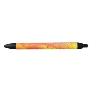field of golden fire  black ink pen