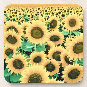 Field of Golden Yellow Sunflowers Coaster