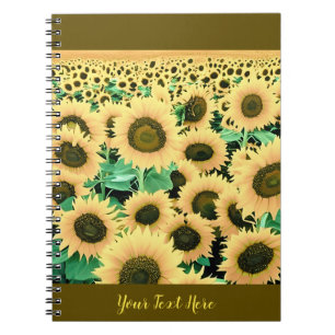 Field of Golden Yellow Sunflowers Notebook