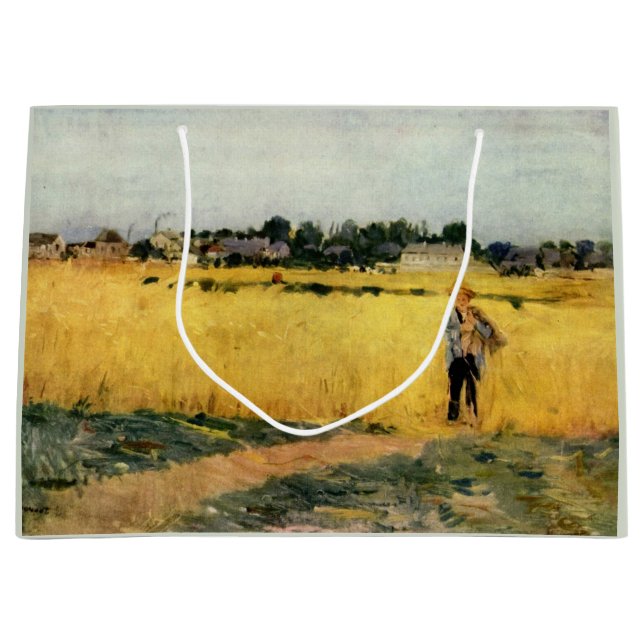 Field of Grain (by Berthe Morisot) Large Gift Bag (Front)