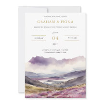 Field of Heather Watercolor Invitation